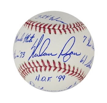 Nolan Ryan Signed Baseball With 7 Inscriptions - Signature & Baseball Both Graded PSA 10